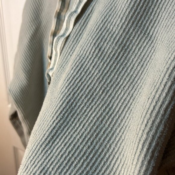 Aerie Gray Ribbed Pullover Hoodie Large - Picture 6 of 8